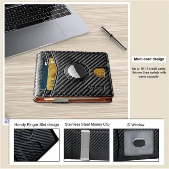 New AirTag Wallet Holder with Money Clip, Air Tag Wallet - Picture 2 of 8